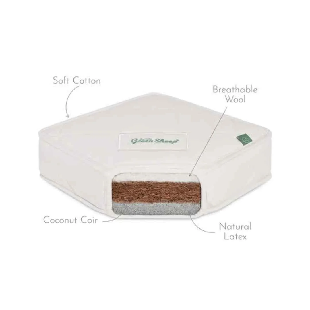 The little green sheep natural twist cot bed best sale